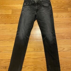 Ag Adriano Goldschmied Slim Straight Jeans in Washed Black